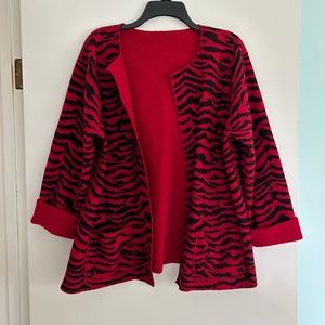 Chico's boiled wool cardi size 3 reversible pockets on both sides